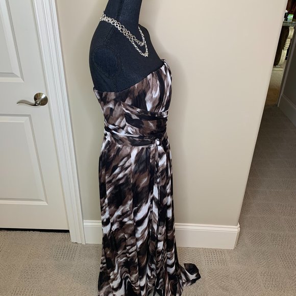 BCBG Strapless Brown, Black, And white Dress NWOT - Picture 3 of 6